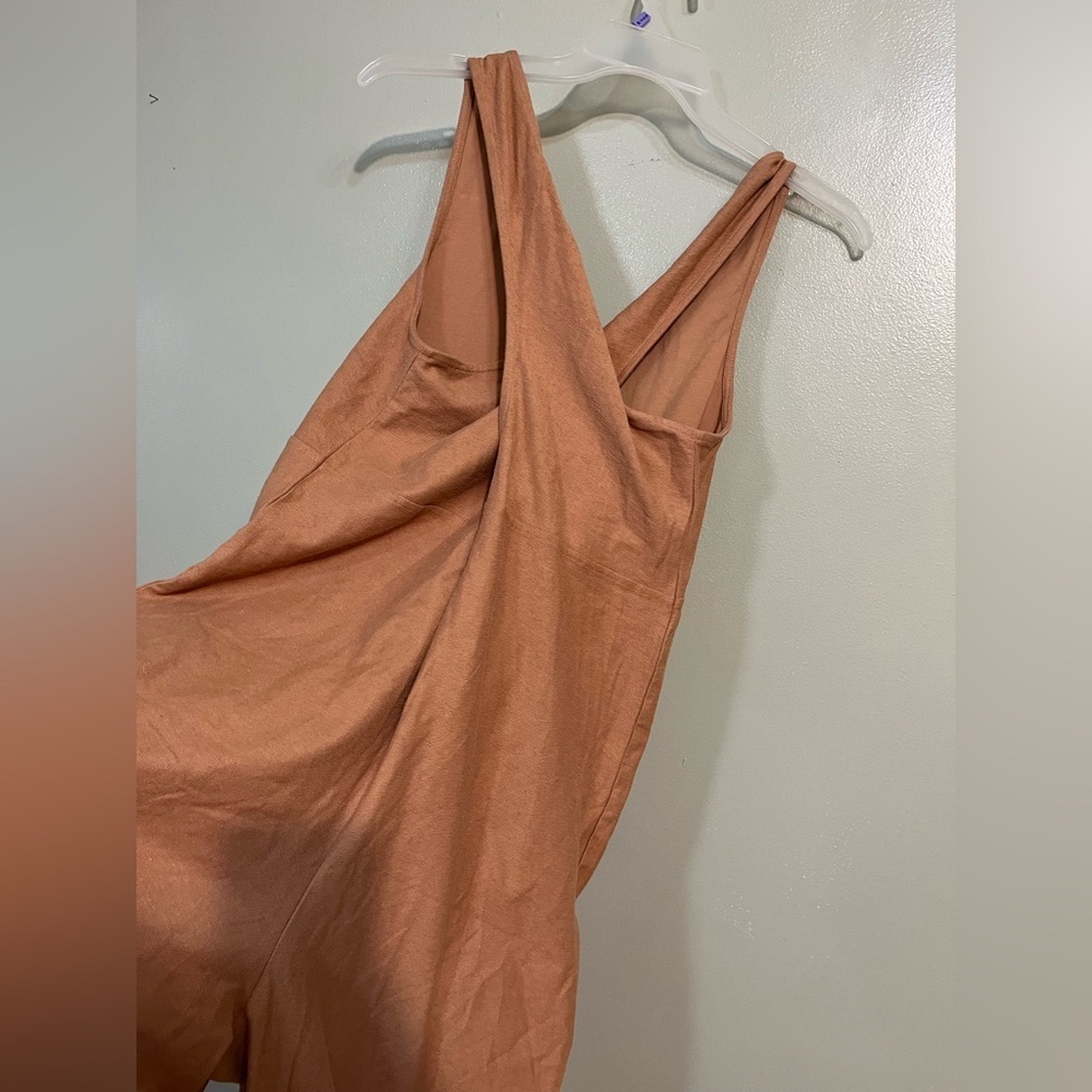 ASOS Women's Rusty Jumpsuit with Button Detail Wide Leg 100% Cotton Crop 8 NWT - Picture 9 of 15